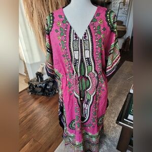 Shore Drive Women's Colorful Dress One Size Resort Vacation Kaftan